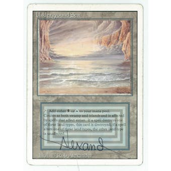 Magic the Gathering 3rd Ed (Revised) Single Underground Sea - MODERATE PLAY (MP) Artist Signed