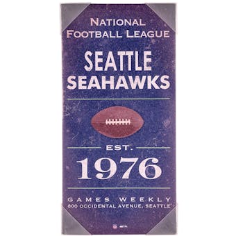 Seattle Seahawks Vintage Sign Artissimo 10x22 Canvas