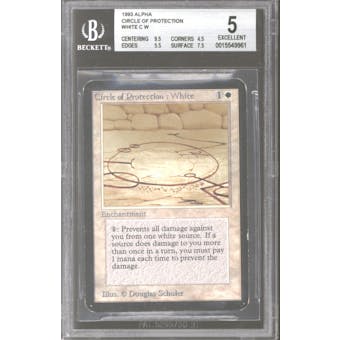 Magic the Gathering Alpha Circle of Protection: White BGS 5 (9.5, 4.5, 5.5, 7.5)
