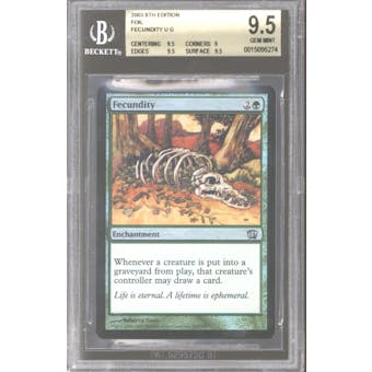 Magic the Gathering 8th Edition Eighth Ed Foil Fecundity BGS 9.5 (9.5, 9, 9.5, 9.5) GEM MINT