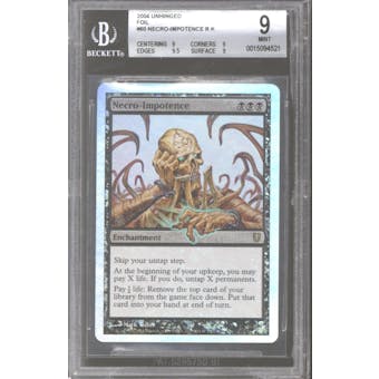 Magic the Gathering Unhinged Foil Necro-Impotence BGS 9 (9, 9, 9.5, 9)