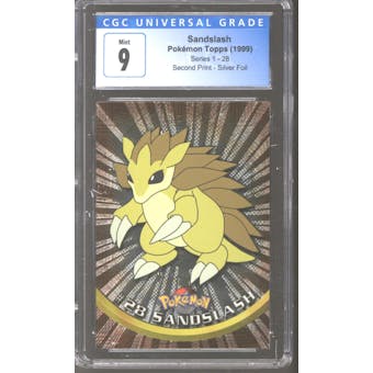 Pokemon Topps Series 1 Silver Foil Sandslash 28 CGC 9