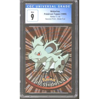 Pokemon Topps Series 1 Silver Foil Nidorina 30 CGC 9