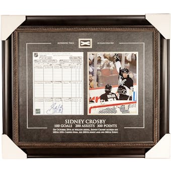 Sidney Crosby Autographed Framed Pittsburgh Penguins NHL Score Sheet w/Game Net