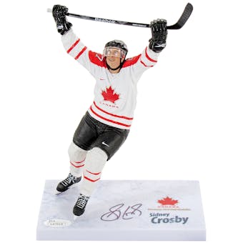 Sidney Crosby Autographed Team Canada (White Jersey) 2010 McFarlane Figure (JSA)
