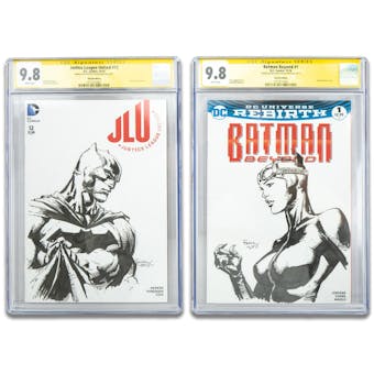 Batman Catwoman David Finch Signature Series Original Sketch Cover Set CGC 9.8 (W)