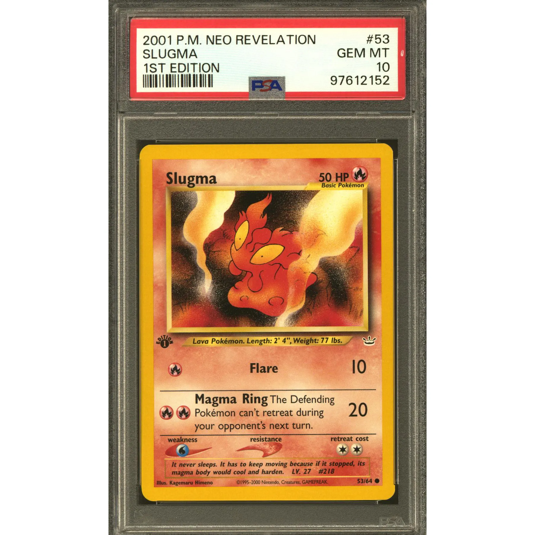 Pokemon Neo Revelation 1st Edition Slugma 53/64 PSA 10 GEM MINT | DA Card World Pokemon Neo Revelation 1st Edition Slugma 53/64 PSA 10 GEM MINT | DA Card World