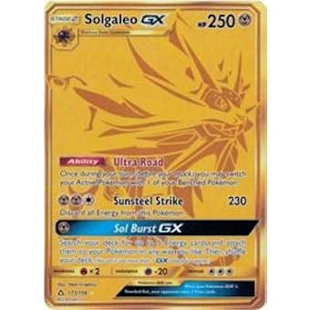 Pokemon Ultra Prism Single Solgaleo GX 173/156 GOLD SECRET RARE - NEAR MINT (NM)