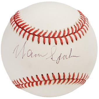 Warren Spahn Autographed Official National League Baseball (GAI COA)