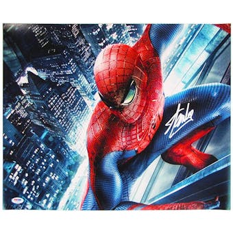Stan Lee Autographed 16x20 Amazing Spiderman Movie Photo PSA COA