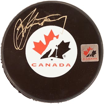Steven Stamkos Autographed Team Canada Hockey Puck (Frameworth)