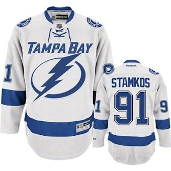 Tampa Bay Lightning #91 Stamkos White Premier Jersey (Reebok) (Adult S)