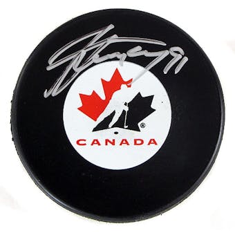 Steven Stamkos Autographed Team Canada Hockey Puck (UDA)