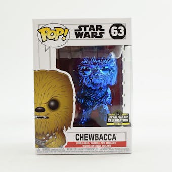 Star Wars Celebration 2019 Chicago Funko POP Exclusive Blue Chrome Chewbacca /2500