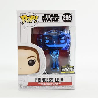 Star Wars Celebration 2019 Chicago Funko POP Exclusive Blue Chrome Princess Leia /2500