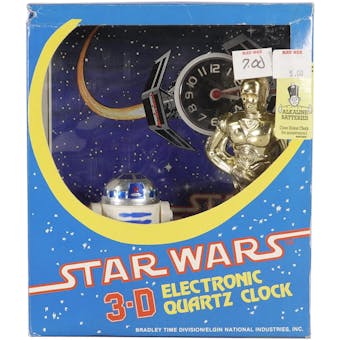 1982 Milton Bradley Star Wars 3-D Electronics Quartz Clock In Box