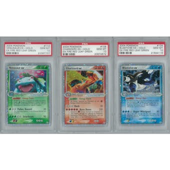Pokemon EX FireRed LeafGreen Blastoise ex Charizard ex Venusaur ex 104, 112, 105/112 3x PSA 10 GEM MINT