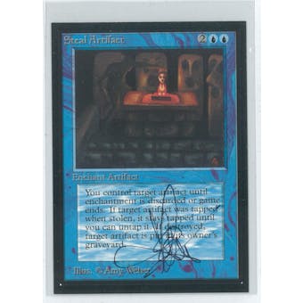 Magic the Gathering Beta Artist Proof Steal Artifact - SIGNED AND ALTERED BY AMY WEBER