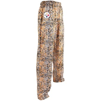 Pittsburgh Steelers Zubaz Black and Yellow Post Print Pants (Adult L)