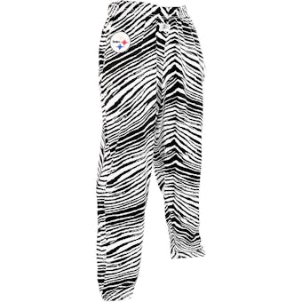 Pittsburgh Steelers Zubaz Black and White Zebra Print Pants