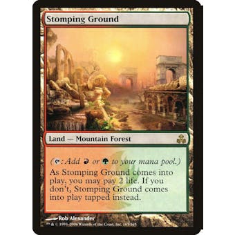 Magic the Gathering Guildpact FOIL Stomping Ground MODERATELY PLAYED (MP)
