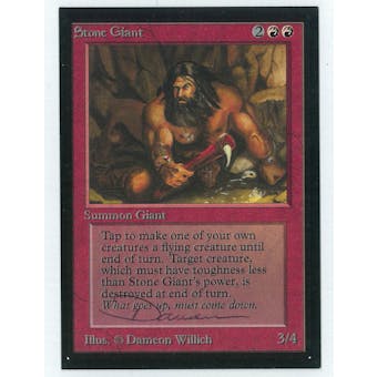 Magic the Gathering Beta Artist Proof Stone Giant - SIGNED BY DAMEON WILLICH