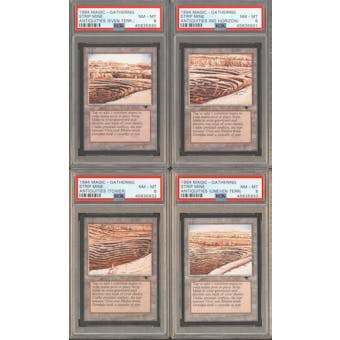 Magic the Gathering Antiquities GRADED PLAYSET Strip Mine (1 of each Art) All PSA 8