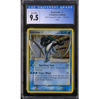 Pokemon EX Unseen Forces Suicune Gold Star 115/115 CGC 9.5 GEM MINT No Subs