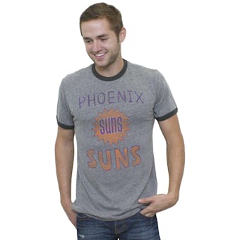 Phoenix Suns Junk Food Gray Vintage Ringer Tri-Blend Tee Shirt (Adult S)