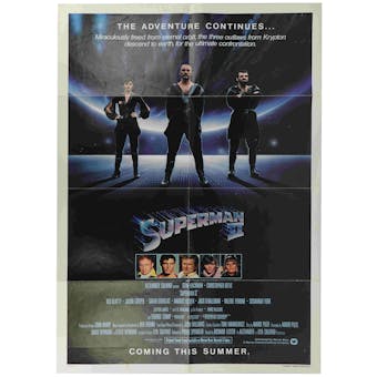 1980 Superman 2 Original Folded Movie Teaser Poster One Sheet