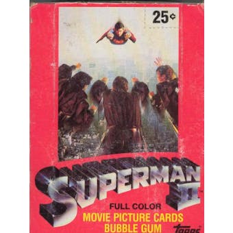 Superman II The Movie Wax Box (1980 Topps) (EX box, Mint packs)