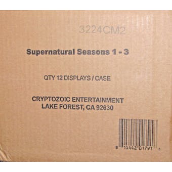Supernatural Seasons 1-3 Trading Cards 12-Box Case (Cryptozoic 2014)