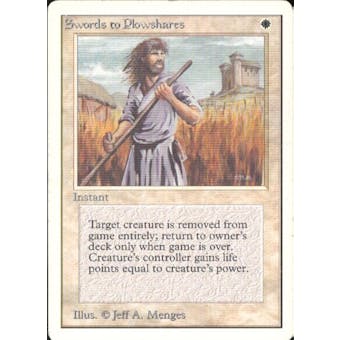 Magic the Gathering Unlimited Single Swords to Plowshares - MODERATE PLAY (MP)