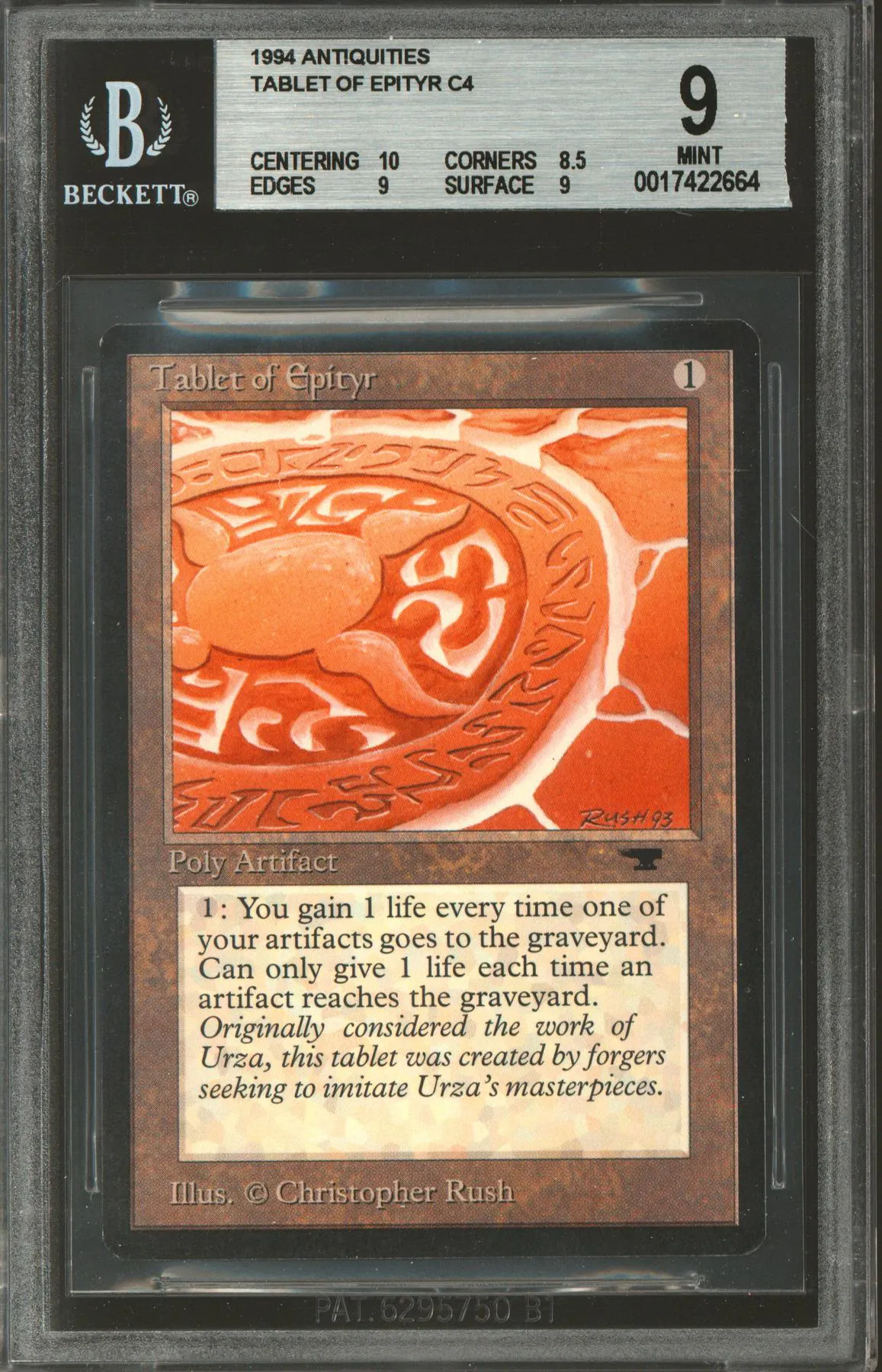 Magic the Gathering Antiquities Tablet of Epityr BGS 9 (10, 8.5, 9, 9) NEAR MINT NM | DA Card World Magic the Gathering Antiquities Tablet of Epityr BGS 9 (10, 8.5, 9, 9) NEAR MINT NM | DA Card World