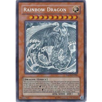 Yu-Gi-Oh Tactical Evolution Unlimited Rainbow Dragon TAEV-EN006 Ghost Rare Moderate Play (MP)