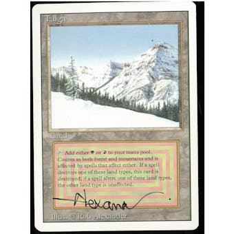 Magic the Gathering 3rd Ed. Revised Single Taiga ARTIST SIGNED - MODERATE PLAY (MP)