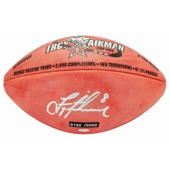Troy Aikman Autographed Dallas Cowboys Official Wilson Football #192/2000 (Mounted Memories)