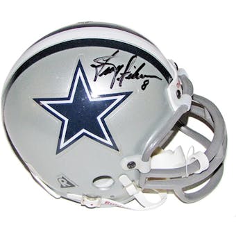 Troy Aikman Autographed Dallas Cowboys Mini Helmet (GAI COA)