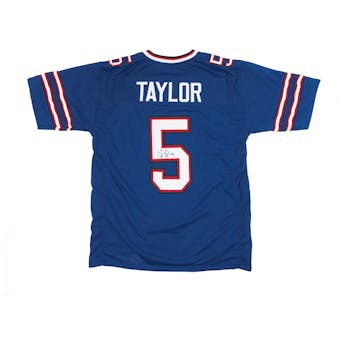 Tyrod Taylor Autographed Buffalo Bills Football Blue Jersey JSA