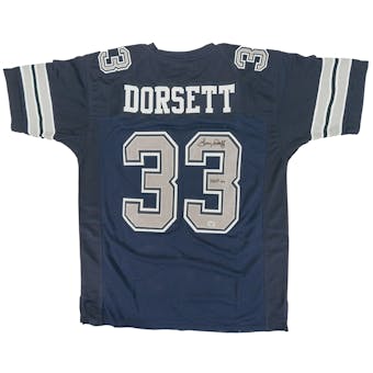 Tony Dorsett Autographed Dallas Cowboys Blue Football Jersey (Fanatics)