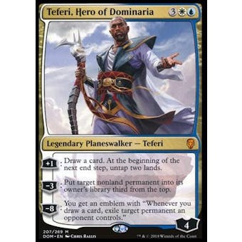 Magic the Gathering Dominaria Single Teferi, Hero of Dominaria - SLIGHT PLAY (SP) Sick Deal Pricing