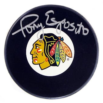 Tony Esposito Autographed Chicago Blackhawks Hockey Puck (UDA)
