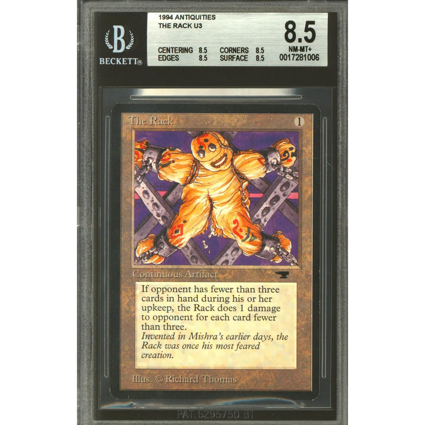 Magic the Gathering Antiquities The Rack BGS 8.5 (8.5, 8.5, 8.5, 8.5) NEAR MINT NM | DA Card World Magic the Gathering Antiquities The Rack BGS 8.5 (8.5, 8.5, 8.5, 8.5) NEAR MINT NM | DA Card World