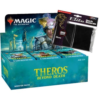 Magic the Gathering Theros Beyond Death Draft Booster Box & BCW Deck Protectors COMBO