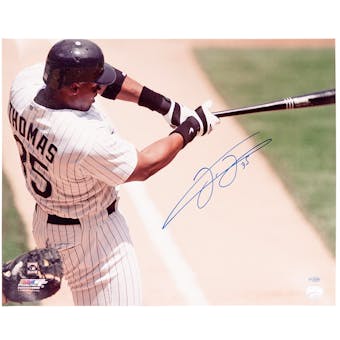 Frank Thomas Autographed Chicago White Sox Batting 16x20 Photo (Leaf)