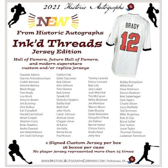 2021 Historic Autographs Ink'd Threads Jersey Edition Hobby 16-Box Case