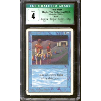 Magic the Gathering Unlimited Time Walk CGC 4 HEAVILY PLAYED (HP) Inked