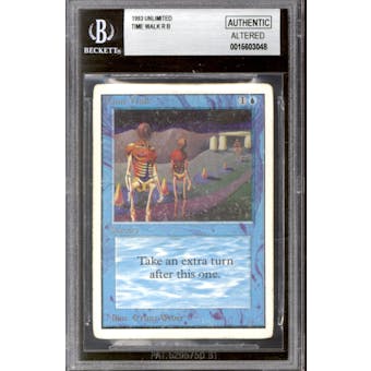 Magic the Gathering Unlimited Time Walk BGS Authentic Altered (Shaved Corner HEAVILY PLAYED/DAMAGED HP/DMG)