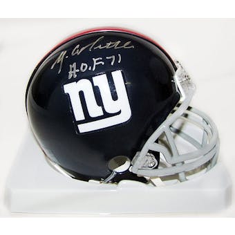 Y.A. Tittle Autographed N.Y. Giants Mini Helmet w/HOF 71 (JSA COA)