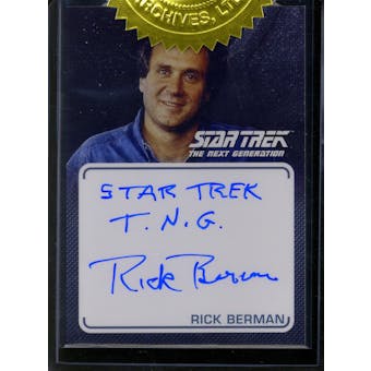 Star Trek: The Next Generation Archives and Inscriptions Rick Berman Inscription Autograph Card